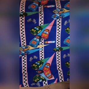NASCAR Racing Car Flat Twin Flat Sheet/curtain/ Blue and Multicolor